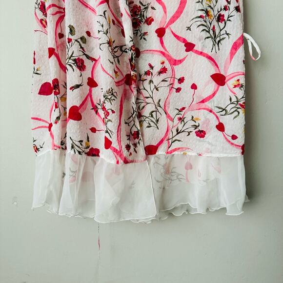 Victoria's Secret gold label Floral Heart Robe Pink Flutter Sleeve & gown - Picture 4 of 13